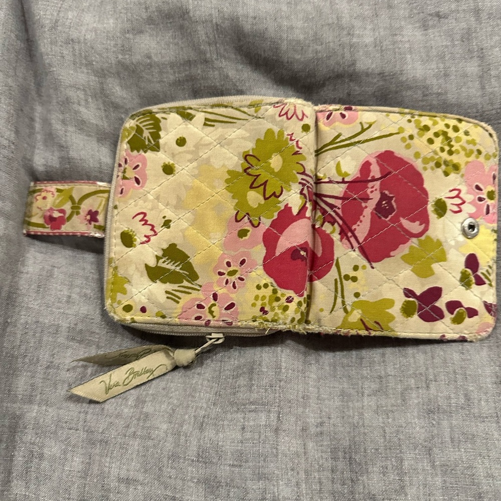 Vera Bradley Pink and Green Floral Wallet